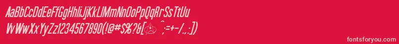 OkudaItalic Font – Pink Fonts on Red Background