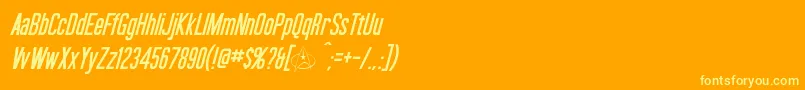 OkudaItalic Font – Yellow Fonts on Orange Background