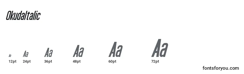 OkudaItalic Font Sizes