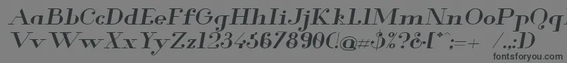 GlamorMediumExtendedItalic Font – Black Fonts on Gray Background