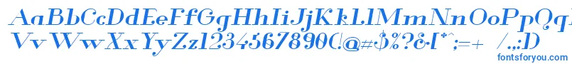 Шрифт GlamorMediumExtendedItalic – синие шрифты на белом фоне
