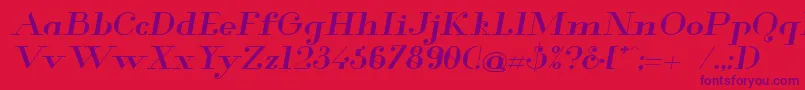 GlamorMediumExtendedItalic Font – Purple Fonts on Red Background