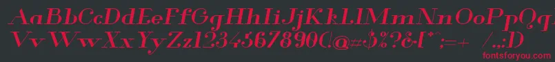 GlamorMediumExtendedItalic Font – Red Fonts on Black Background