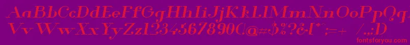 GlamorMediumExtendedItalic Font – Red Fonts on Purple Background