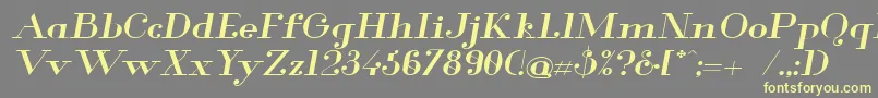 GlamorMediumExtendedItalic Font – Yellow Fonts on Gray Background
