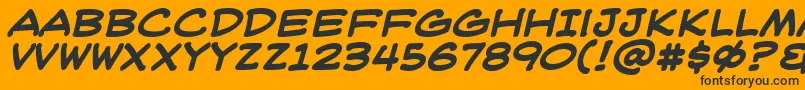 Weblbb-fontti – mustat fontit oranssilla taustalla