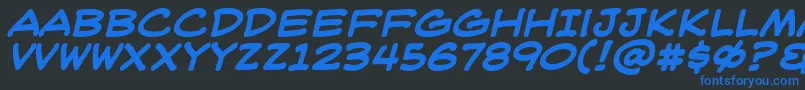 フォントWeblbb – 黒い背景に青い文字
