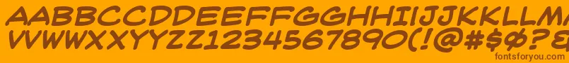 Weblbb-Schriftart – Braune Schriften auf orangefarbenem Hintergrund