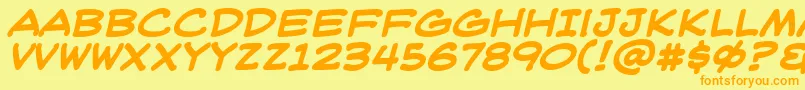 Fonte Weblbb – fontes laranjas em um fundo amarelo