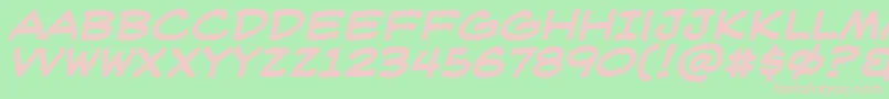 フォントWeblbb – 緑の背景にピンクのフォント