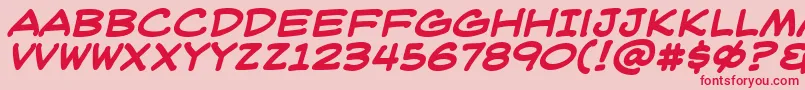 Weblbb-Schriftart – Rote Schriften auf rosa Hintergrund
