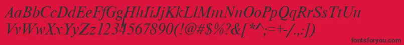 WesttimessskItalic Font – Black Fonts on Red Background