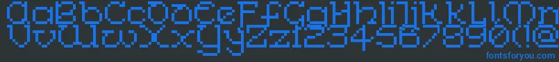 Fonte CelticBitThin – fontes azuis em um fundo preto