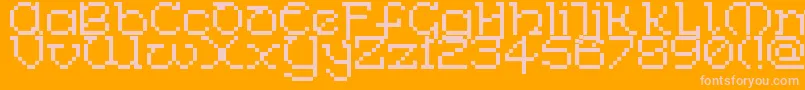 Czcionka CelticBitThin – różowe czcionki na pomarańczowym tle