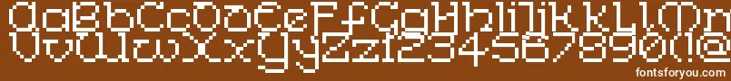 Fonte CelticBitThin – fontes brancas em um fundo marrom
