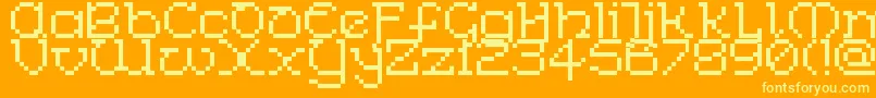 Fonte CelticBitThin – fontes amarelas em um fundo laranja