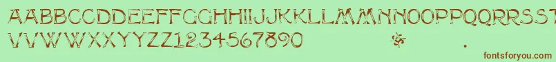 MultiformRegular Font – Brown Fonts on Green Background