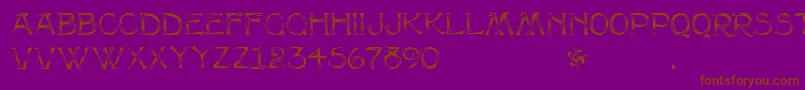 MultiformRegular-Schriftart – Braune Schriften auf violettem Hintergrund