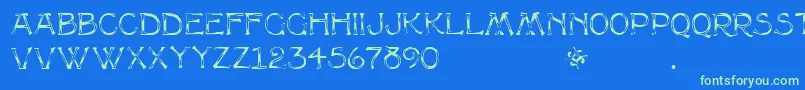 MultiformRegular Font – Green Fonts on Blue Background