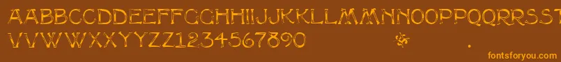 MultiformRegular Font – Orange Fonts on Brown Background