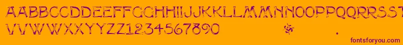 MultiformRegular Font – Purple Fonts on Orange Background