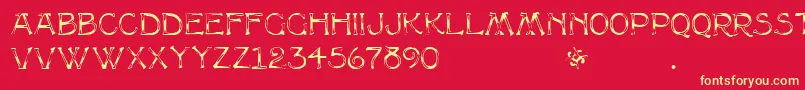 MultiformRegular Font – Yellow Fonts on Red Background