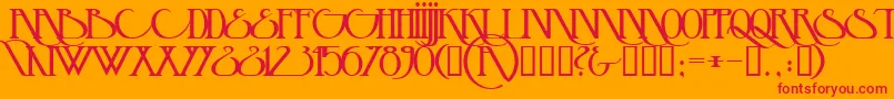 Backspace Font – Red Fonts on Orange Background