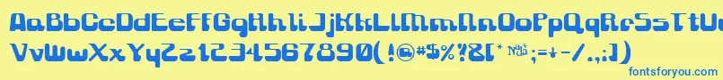 Gravitysucks Font – Blue Fonts on Yellow Background