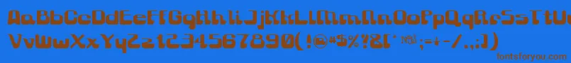 フォントGravitysucks – 茶色の文字が青い背景にあります。