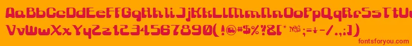 フォントGravitysucks – オレンジの背景に赤い文字