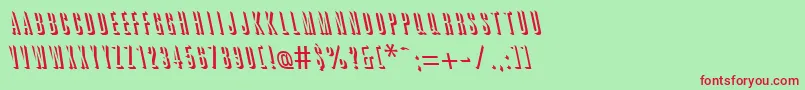 GreatreliefbackslantRegular Font – Red Fonts on Green Background