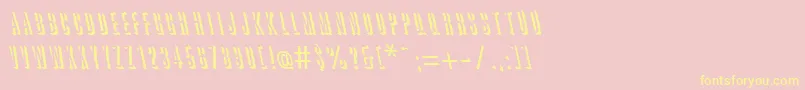 GreatreliefbackslantRegular-Schriftart – Gelbe Schriften auf rosa Hintergrund