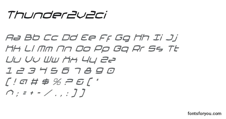 Schriftart Thunder2v2ci – Alphabet, Zahlen, spezielle Symbole