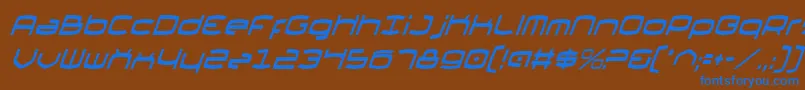 フォントThunder2v2ci – 茶色の背景に青い文字