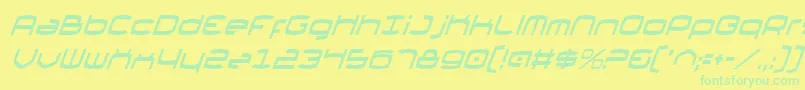 フォントThunder2v2ci – 黄色い背景に緑の文字