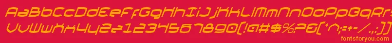 フォントThunder2v2ci – 赤い背景にオレンジの文字