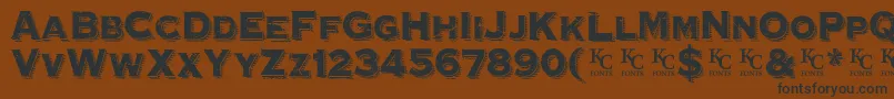 HoovervilleDemo-Schriftart – Schwarze Schriften auf braunem Hintergrund