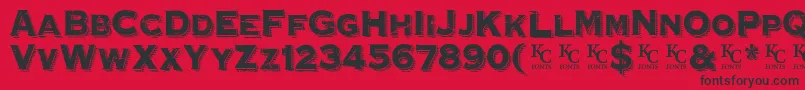 HoovervilleDemo Font – Black Fonts on Red Background