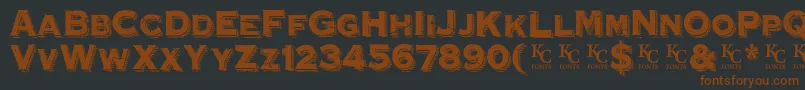 HoovervilleDemo-Schriftart – Braune Schriften auf schwarzem Hintergrund