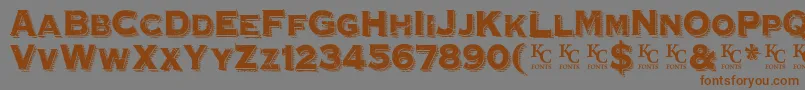 HoovervilleDemo-Schriftart – Braune Schriften auf grauem Hintergrund