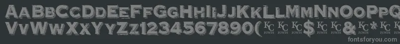 HoovervilleDemo-fontti – harmaat kirjasimet mustalla taustalla