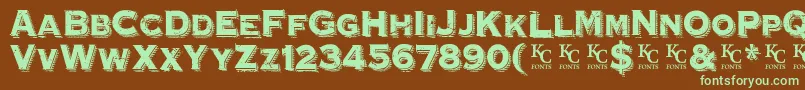 Шрифт HoovervilleDemo – зелёные шрифты на коричневом фоне