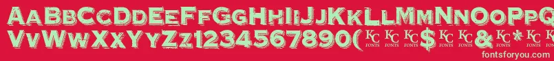 HoovervilleDemo Font – Green Fonts on Red Background