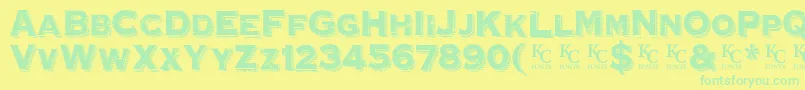 HoovervilleDemo Font – Green Fonts on Yellow Background