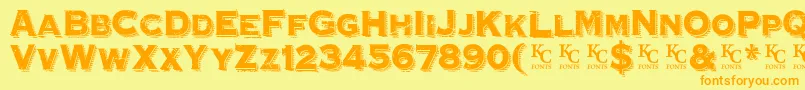 HoovervilleDemo Font – Orange Fonts on Yellow Background