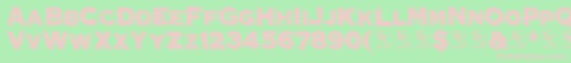 Fonte HoovervilleDemo – fontes rosa em um fundo verde
