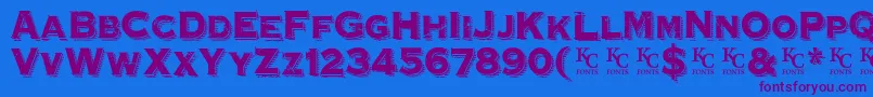 HoovervilleDemo Font – Purple Fonts on Blue Background