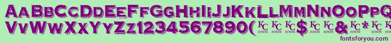 HoovervilleDemo Font – Purple Fonts on Green Background