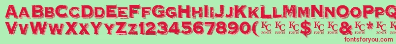 HoovervilleDemo Font – Red Fonts on Green Background