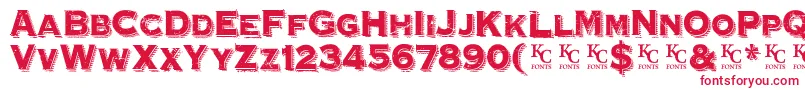 Czcionka HoovervilleDemo – czerwone czcionki na białym tle